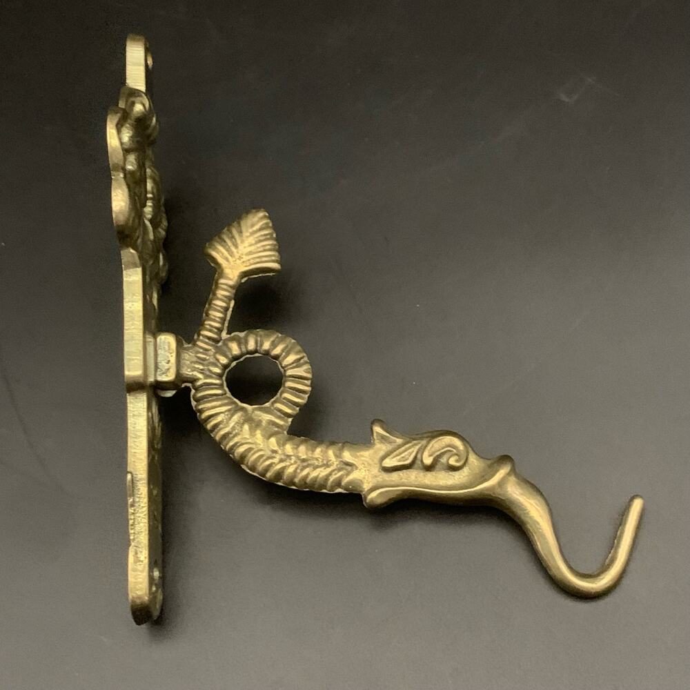 Vintage French Bronze Serpent Dragon Fish Wall Hook